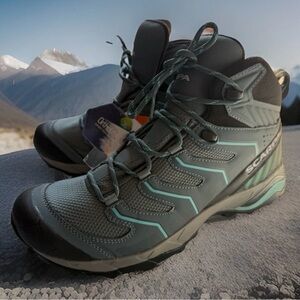 NWT Womens Scarpa Maverick Mid GTX Storm Gray Aqua Boots Sz 8 WP